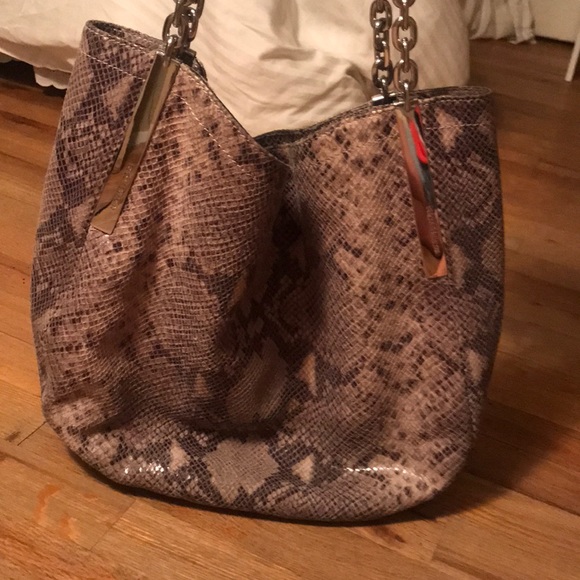 Michael Kors gray snakeskin hobo bag - Picture 2 of 8